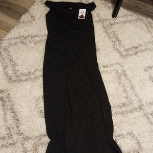 High slit, off shoulder gown